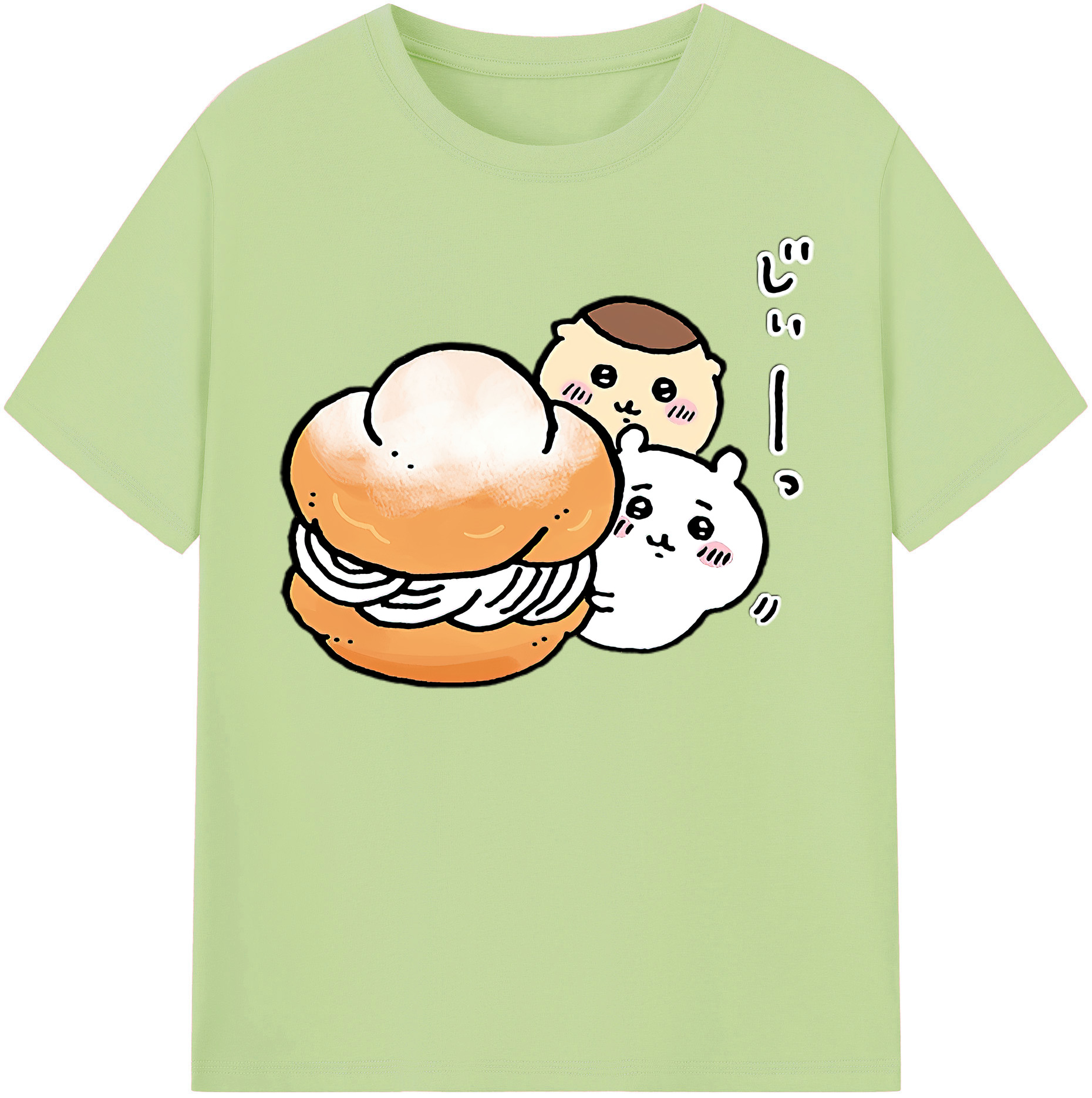 （画像用） ちいかわ くりまんじゅう Chii-kawa kuri manjū 綿100％半袖Tシャツ（フロントプリント）